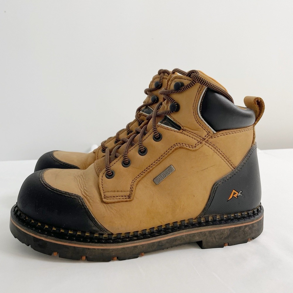 Ridgecut Mens Sz 8.5 Toughwear RCT001TS Soft toe Wheat work boots waterproof